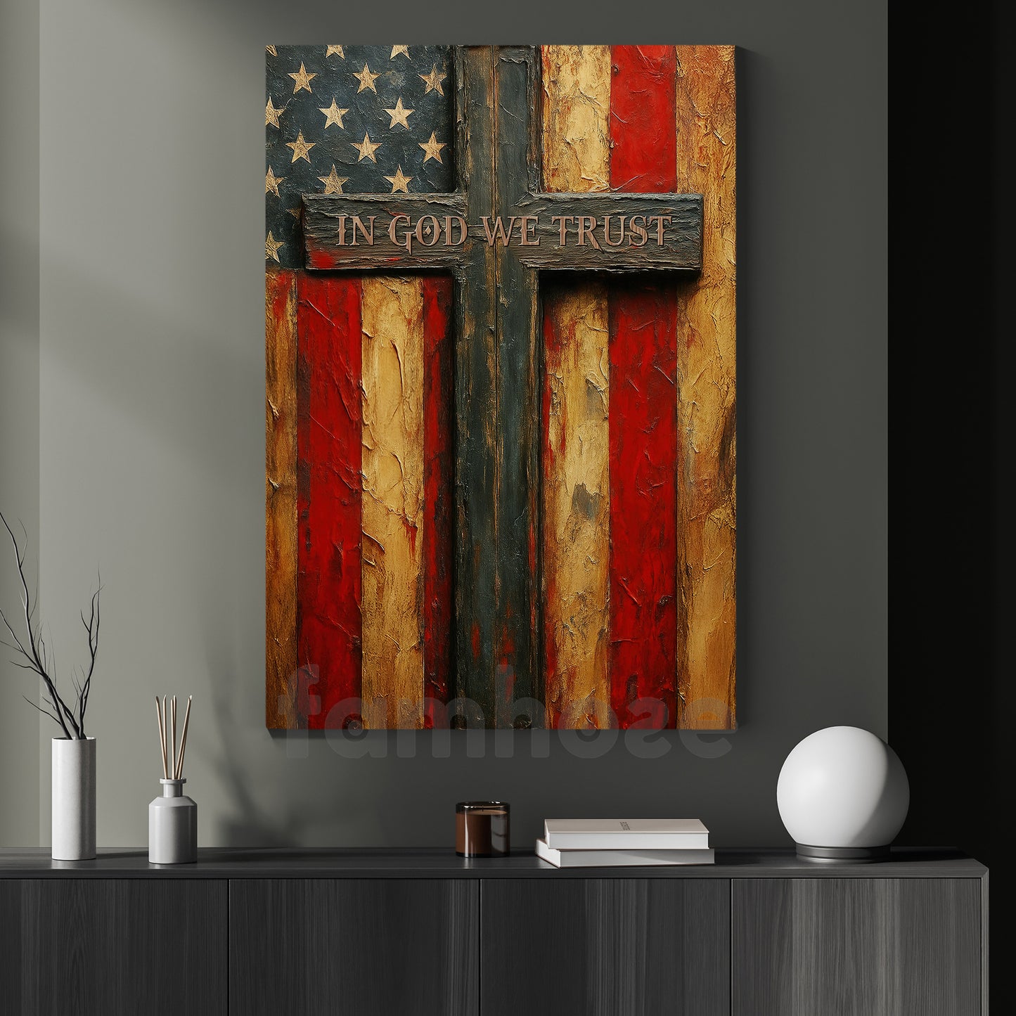God Canvas Painting, In God We Trust Wall Art Decor, Poster Gift For Christian Lovers