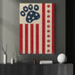 July 4th Dog Canvas Painting, Stars and Stripes, Patriotic Paw Wall Art Decor, Poster Gift For Dog Lovers