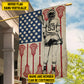 Personalized July 4th Lacrosse Girl American Garden Flag & House Flag, Independence Day Patriotic Lacrosse USA Yard Flag Gift For Lacrosse Lovers