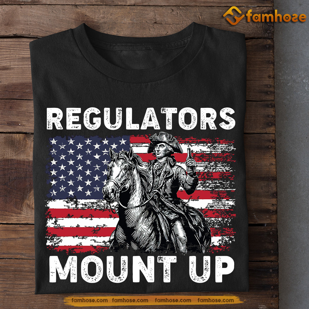 Funny Horse Riding USA Flag T-shirt, Regulators Mount Up Tees July 4th Day Gift For Horse Riding Lovers