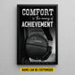 Personalized Basketball Canvas Painting, Comfort Is The Enemy Of Achievement Inspirational Quote Wall Art Decor, Poster Gift For Basketball Lovers