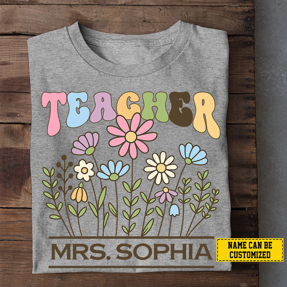 Personalized Teacher T-shirt, Teacher Tees Gift For Teacher Lovers