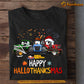 Halloween Tractor T-shirt, Happy Hallothanksmas Thanksgiving Christmas Gift For Tractor Lovers, Tractor Farmers, Farmer Gifts