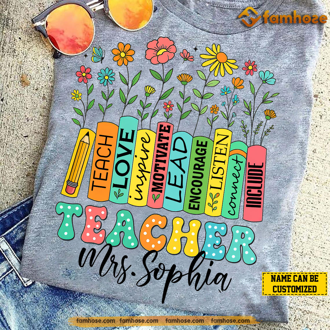 Personalized Teacher T-shirt, Teacher Book Tees Gift For Teacher Lovers