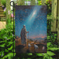 Starlit Journey to Bethlehem With Shepherd's, Christmas Garden Flag - House Flag, Nativity Religious Winter Christians Flag Gift