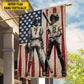 Personalized July 4th Softball Girl American Garden Flag & House Flag, Independence Day Patriotic Softball USA Yard Flag Gift For Softball Lovers