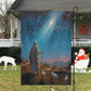 Starlit Journey to Bethlehem With Shepherd's, Christmas Garden Flag - House Flag, Nativity Religious Winter Christians Flag Gift