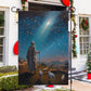 Starlit Journey to Bethlehem With Shepherd's, Christmas Garden Flag - House Flag, Nativity Religious Winter Christians Flag Gift