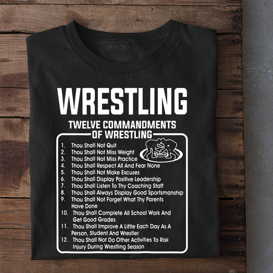 Funny Wrestling T-shirt, Wrestling Twelve Commandments Of Wrestling, Best Gift For Wrestling Lovers, Wrestling  Players