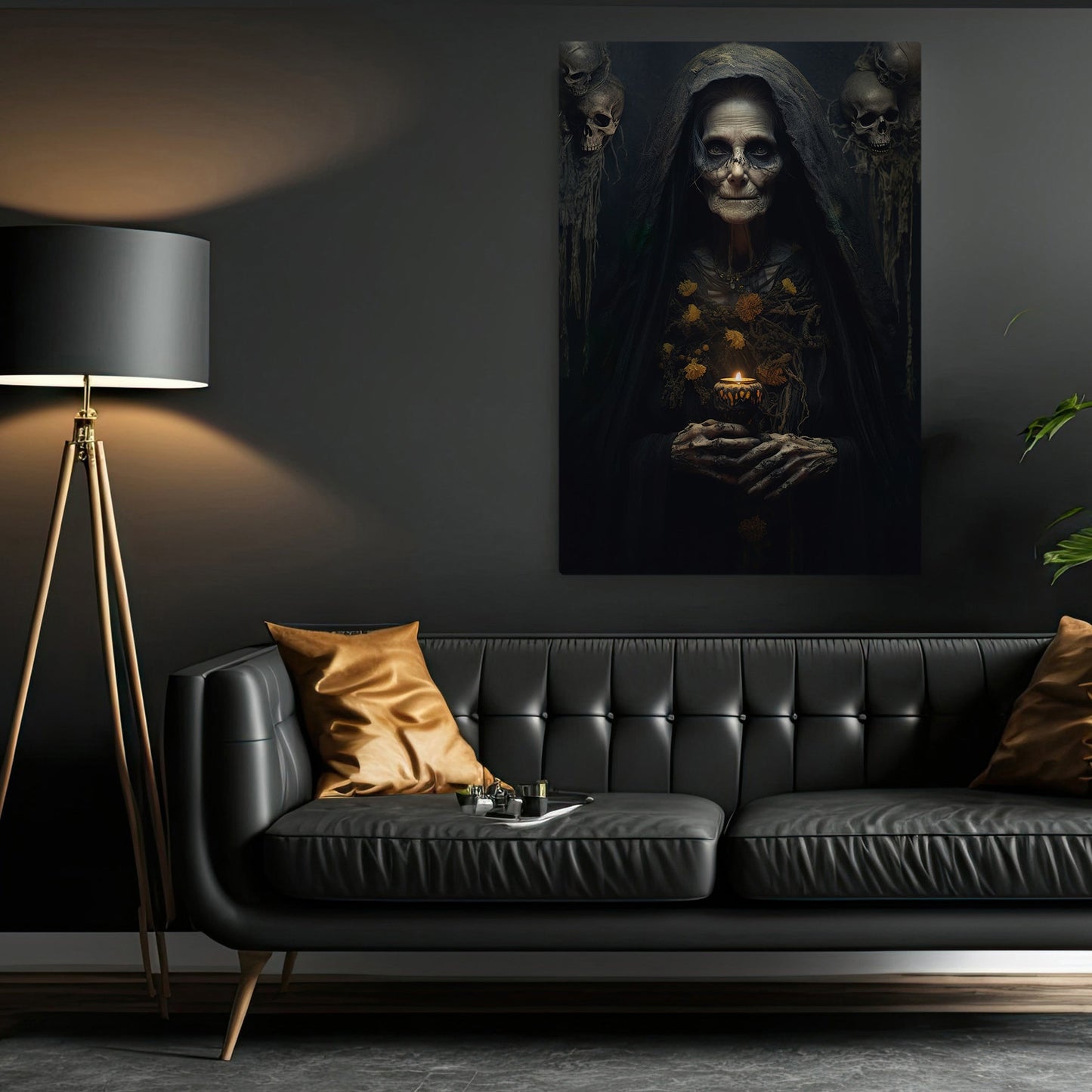 The Old Witch Dark Academia Canvas Wall Art - Horror Witch Poster Gift Artwork Decoration For Living Room Bed Room