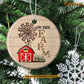 Christmas Farm Ornament, On This Farm Happy Real Love Strong Hugs Gift For Farmers, Circle Ceramic Ornament