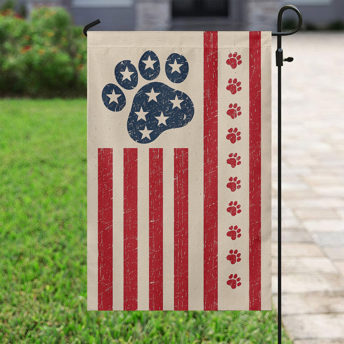 July 4th American Dog Garden Flag House Flag, Independence Day Patriotic Dog USA Yard Flag Gift For Dog Lovers, American Lovers