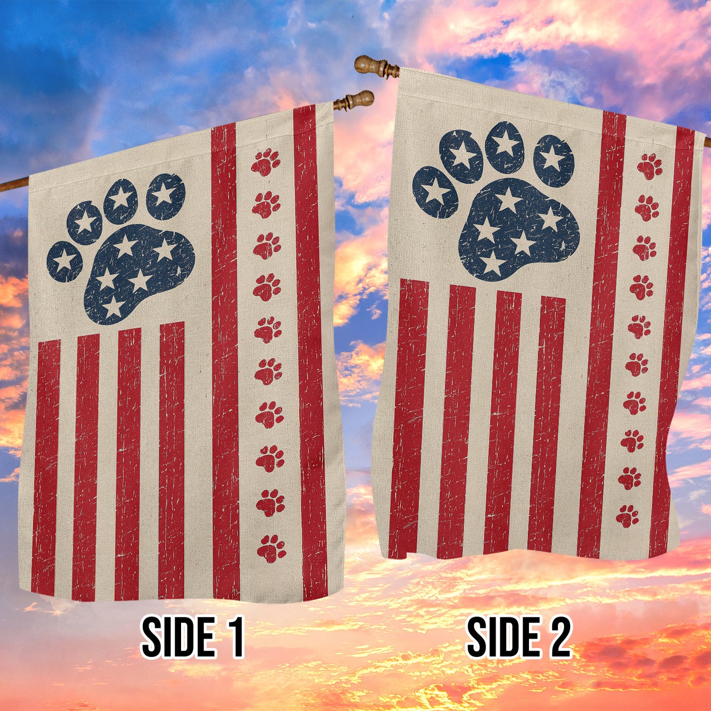 July 4th American Dog Garden Flag House Flag, Independence Day Patriotic Dog USA Yard Flag Gift For Dog Lovers, American Lovers