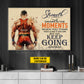 Personalized Wrestling Man Canvas Painting, Strength Grows In The Moments Inspirational Quote Wall Art Decor, Poster Gift For Wrestling Lovers