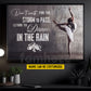 Personalized Ballet Woman Canvas Painting, Don't Wait For The Storm To Pass Inspirational Quote Wall Art Decor, Poster Gift For Ballet Lovers