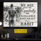 Motivational Personalized Soccer Man Canvas Painting, We Are What We Repeatedly Sports Quotes Wall Art Decor, Poster Gift For Soccer Lovers