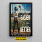 Funny Personalized Softball Woman Canvas Painting, Don't Wish It Were Easier Inspirational Quote Wall Art Decor, Poster Gift For Softball Lovers