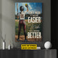 Funny Personalized Softball Woman Canvas Painting, Don't Wish It Were Easier Inspirational Quote Wall Art Decor, Poster Gift For Softball Lovers