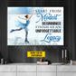 Personalized Ice Skating Canvas Painting, Start From Modest Beginnings Inspirational Quote Wall Art Decor, Poster Gift For Ice Skating Lovers
