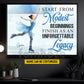 Personalized Ice Skating Canvas Painting, Start From Modest Beginnings Inspirational Quote Wall Art Decor, Poster Gift For Ice Skating Lovers