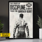 Personalized Wrestling Man Canvas Painting, The Price Of Discipline Inspirational Quote Wall Art Decor, Poster Gift For Wrestling Lovers
