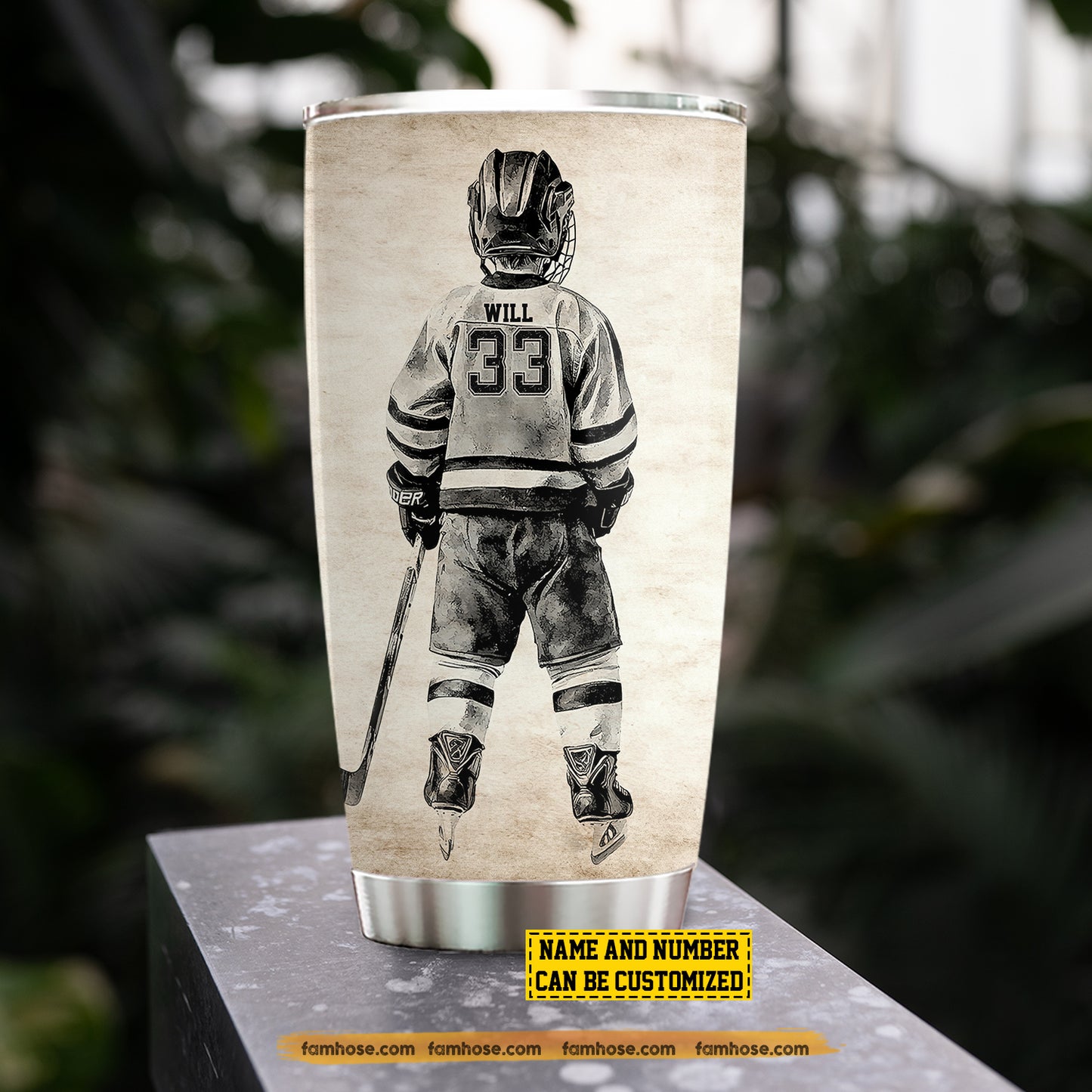 Personalized School Hockey Kid Tumbler, Hockey School Lessons Stainless Steel Tumbler Gift For Hockey Lovers