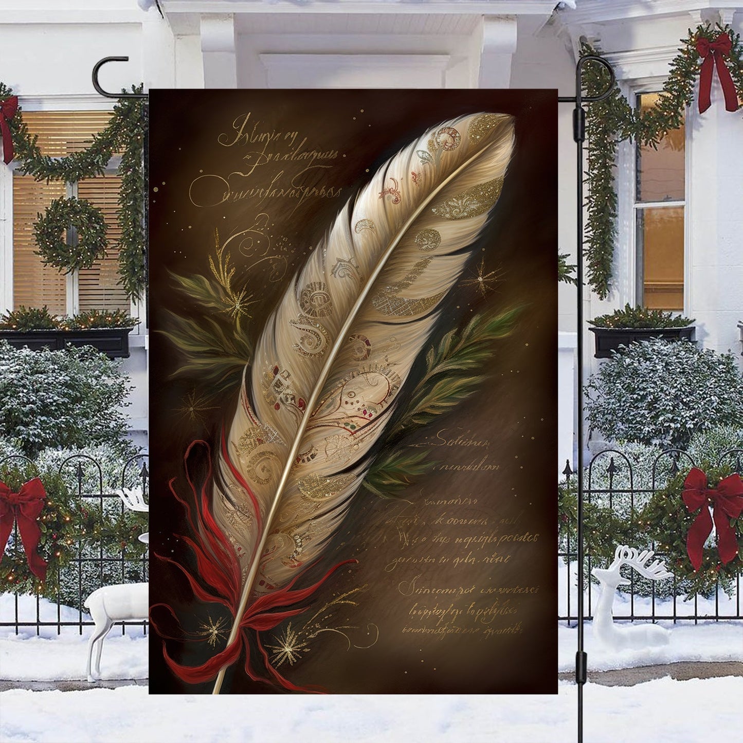 Mystical Musings Of Mistletoe And Moonlight, Christmas Garden Flag - House Flag, Christmas Flag Gift