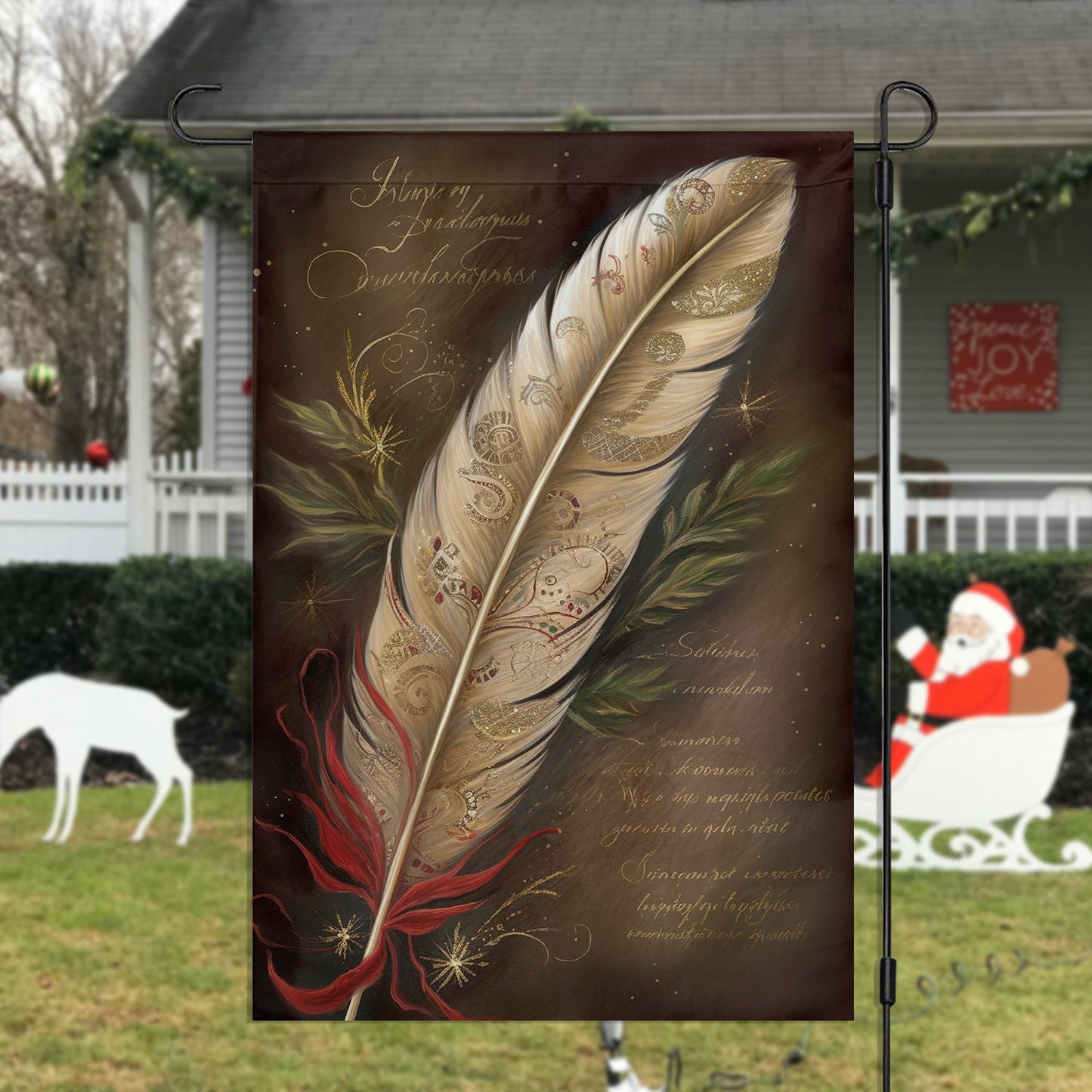 Mystical Musings Of Mistletoe And Moonlight, Christmas Garden Flag - House Flag, Christmas Flag Gift