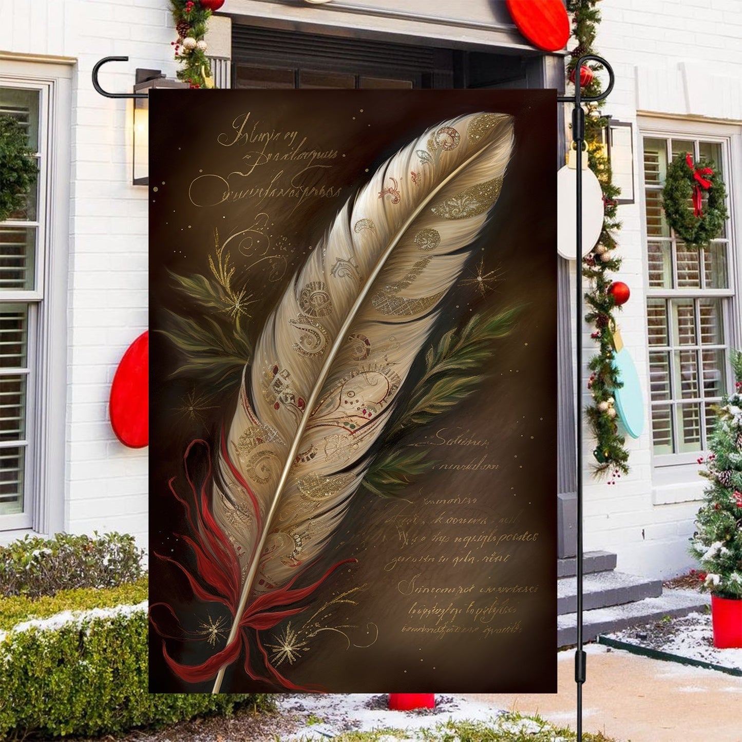 Mystical Musings Of Mistletoe And Moonlight, Christmas Garden Flag - House Flag, Christmas Flag Gift