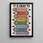 Inspirational Quote Classroom Canvas Painting, It Is Okay To Study Room Wall Art Decor, Vintage Saying Poster Gift For Learning Space, Classroom