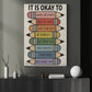 Inspirational Quote Classroom Canvas Painting, It Is Okay To Study Room Wall Art Decor, Vintage Saying Poster Gift For Learning Space, Classroom