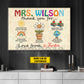 Back To School Teacher Canvas Painting, Thank You For Classroom Wall Art Decor, Poster Gift For Teacher Lovers