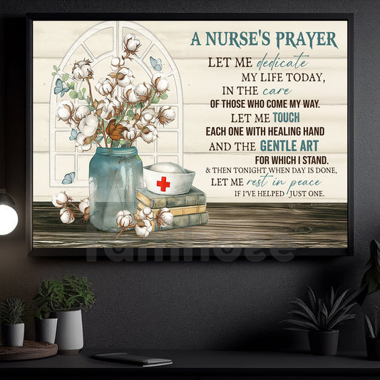 Personalized Nurse Canvas Painting, A Nurse's Prayer Wall Art Decor, Poster Gift For Nurse Lovers