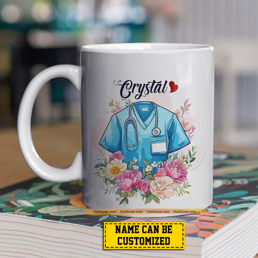 Personalized Nurse Mug, Beautiful Nurse Outfit Gift For Nurse Lovers