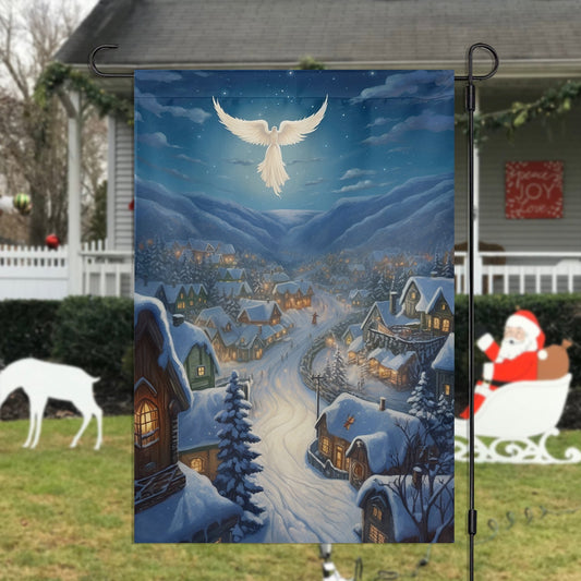 Angel's Embrace Midnight Miracle, Angel Garden Flag - House Flag, Christmas Flag Gift For Angel Lovers