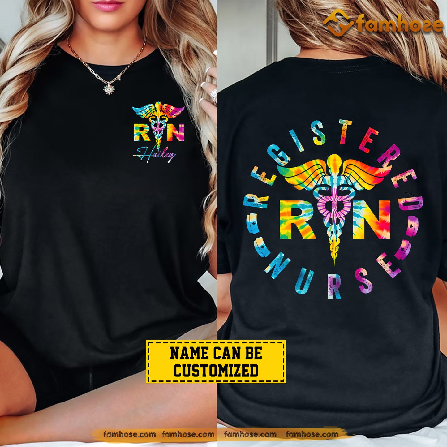 Personalized Nurse Two-Sided T-shirt, Registered Nurse Tees Gift For Nurse Lovers