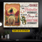 Personalized Cowgirl Riding Canvas Painting, You Cannot Change Your Destination Wall Art Decor, Poster Gift For Cowgirl