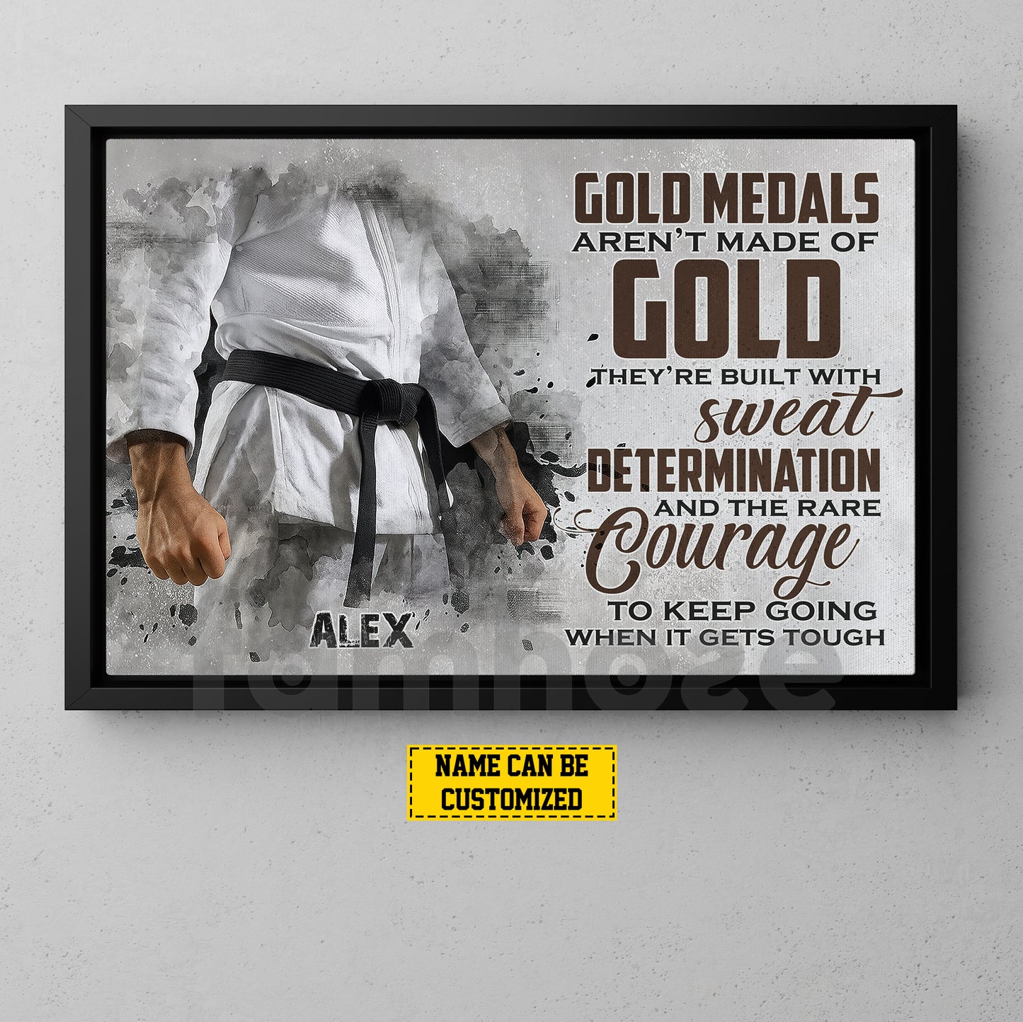 Personalized Jiu Jitsu Man Canvas Painting, Gold Medals Aren't Made Of Gold Wall Art Decor, Poster Gift For Jiu Jitsu Lovers