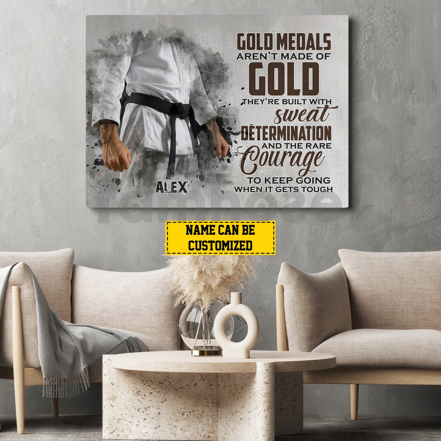 Personalized Jiu Jitsu Man Canvas Painting, Gold Medals Aren't Made Of Gold Wall Art Decor, Poster Gift For Jiu Jitsu Lovers