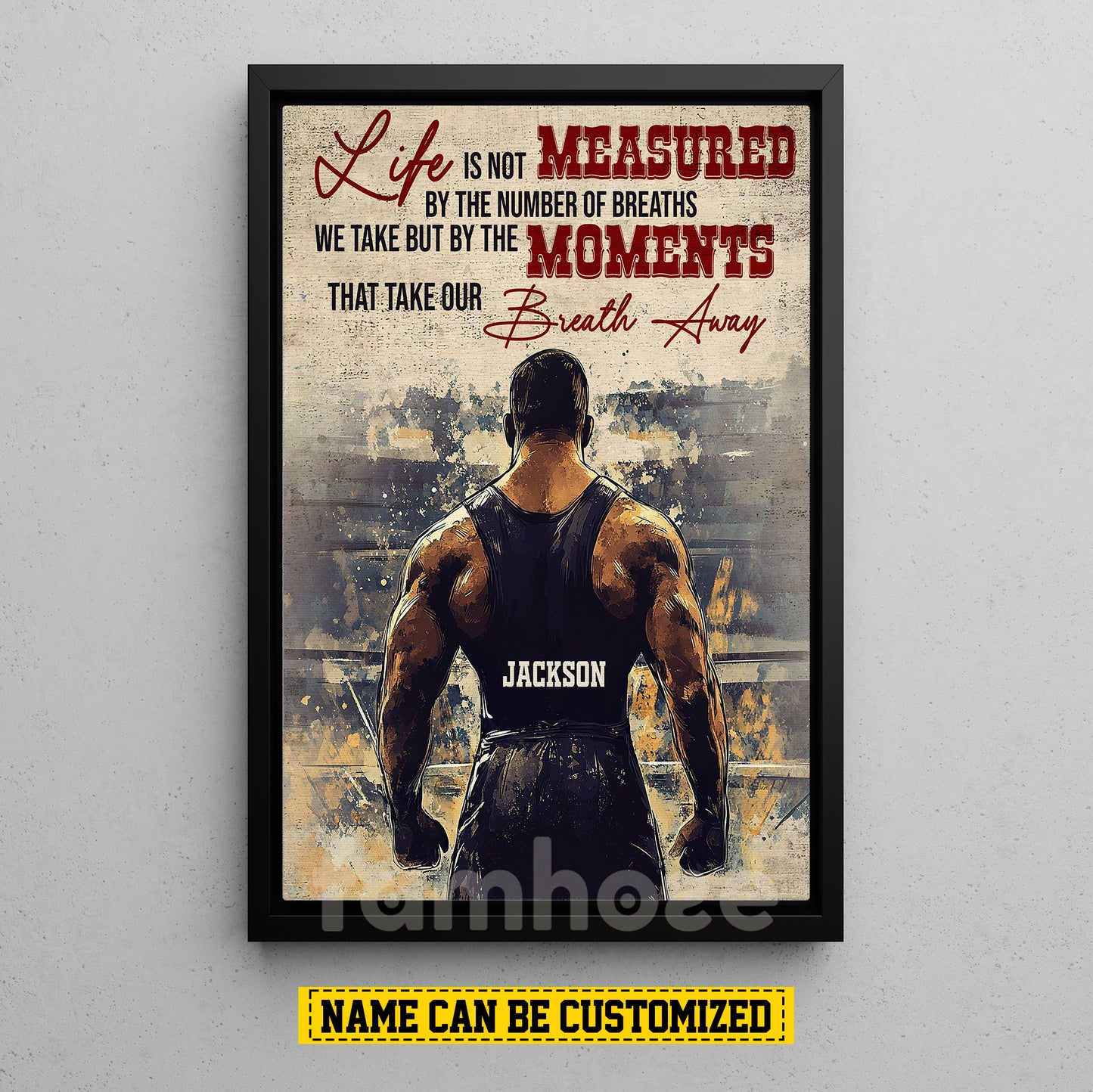 Motivational Personalized Wrestling Man Canvas Painting, Life Is Not Measured Sport Wall Art Decor, Poster Gift For Wrestling Lovers