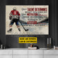 Motivational Personalized Hockey Man Canvas Painting, Your Talent Determines Sport Wall Art Decor, Poster Gift For Hockey Lovers