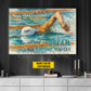 Personalized Swimming Canvas Painting, You Can't Put A Limit On Anything Wall Art Decor, Poster Gift For Swimming Lovers