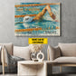 Personalized Swimming Canvas Painting, You Can't Put A Limit On Anything Wall Art Decor, Poster Gift For Swimming Lovers