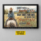 Personalized Cowgirl Riding Canvas Painting, Sometimes The Smallest Step Wall Art Decor, Poster Gift For Cowgirl