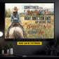 Personalized Cowgirl Riding Canvas Painting, Sometimes The Smallest Step Wall Art Decor, Poster Gift For Cowgirl