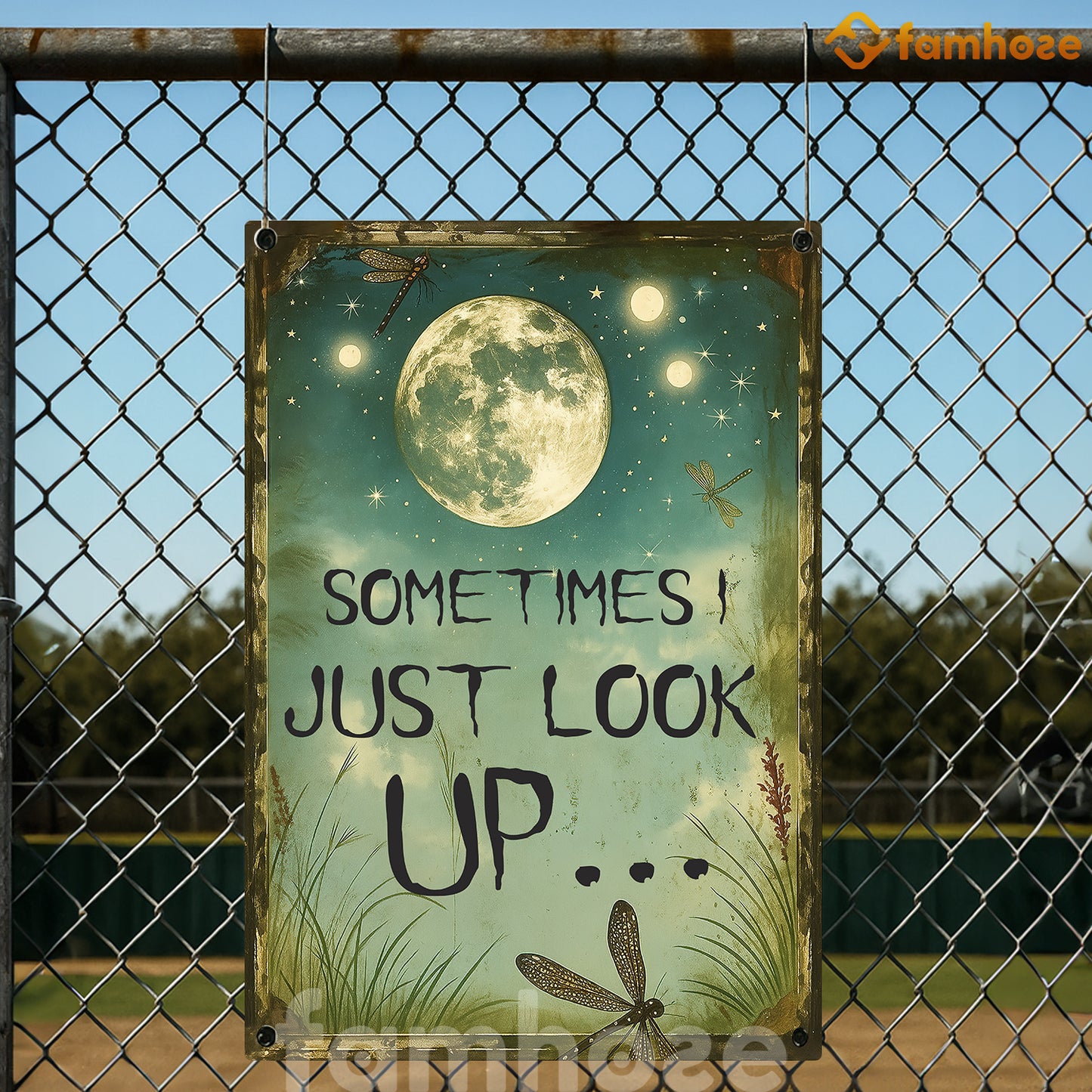 Inspirational Quote Metal Sign, Sometimes I Just Look Up Classroom Sign, House Decor Gift