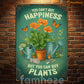 Funny Quote Metal Sign, You Can't Buy Happiness Garden Sign, Field Decor Gift For Plant Lovers