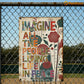 Funny Quote Metal Sign, Imagine All The People Living Life In Peace House Sign, Field Decor Gift