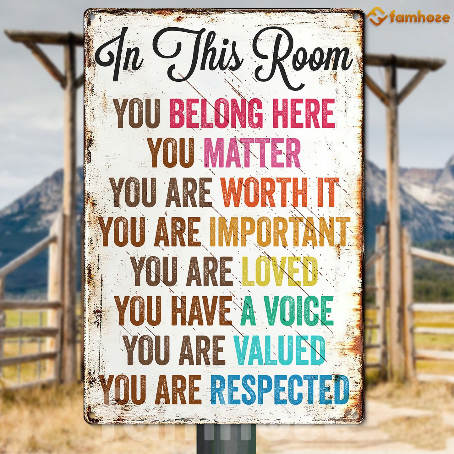 Funny Quote Metal Sign, In This Room House Sign, Field Decor Gift