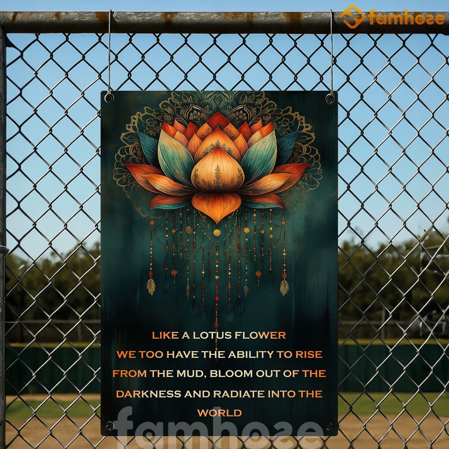 Motivational Quote Lotus Metal Sign, Like A Lotus Flower Garden Sign, Field Decor Gift For Lotus Lovers